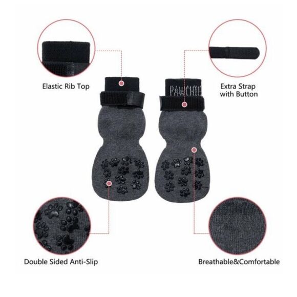 NWT PAWCHIE Dog Socks for Hardwood Floors Anti-Slip Traction Control Small - Picture 6 of 11